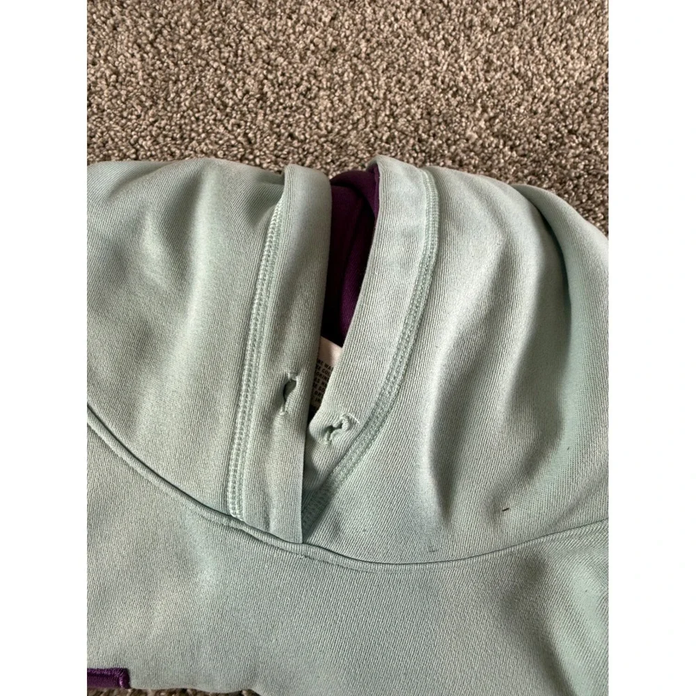 Under Armour Kids Mint Green Purple Big Logo Fleece Hoodie Sweatshirt Size‎ MD